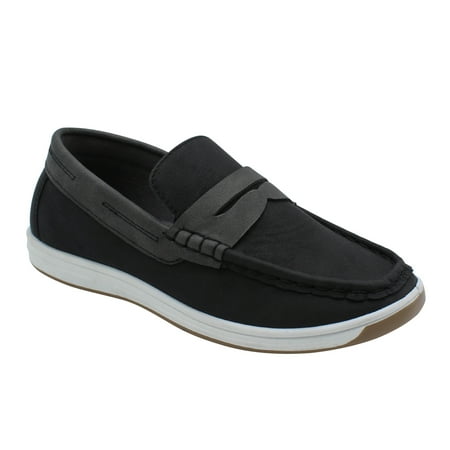 Matte-12 Boys Loafers Shoes Dress Casual Loafers for Boys Slip-on Casual Comfortable Black
