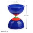 thumbnail image 2 of Five Bearings Chinese Yoyo 5\u201d Diabolo Toy with Fiberglass Diablo Sticks & String with Drawstring Bag (Translucent Blue), 2 of 7