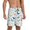 thumbnail image 2 of Balery Butterfly Pantalones cortos de pijama de punto de algodón para hombre con cinturilla y bolsillos-Large, 2 of 6