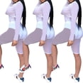 thumbnail image 3 of Conjunto de traje de perspectiva de malla Txlixc para mujer blusas cortas de manga larga pantalones ajustados verano, 3 of 4
