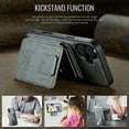 thumbnail image 3 of Compatible for iPhone 16 Wallet Case,[Support MagSafe Wireless Charging] Back Flip Magnetic Leather Phone Cover with Detachable RFID Blocking Card Holder For iPhone 16,Gray, 3 of 12