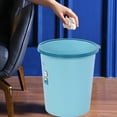 thumbnail image 1 of XYAIYT Portable Plastic Trash Can for Multi Room Use,Easy to Clean Lidless Design,Ideal for Living Room,Bedroom,Office,Kitchen More,Modern Striped Decor,Lightweight and Sturdy(Blue,Medium), 1 of 6