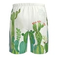 thumbnail image 6 of Kdxio Cartoon Cactus Pattern Mens Casual Shorts - Drawstring Summer Beach Sports Shorts for Men, 6 of 9