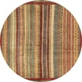thumbnail image 1 of Ahgly Company Indoor Round Abstract Metallic Gold Abstract Area Rugs, 3' Round, 1 of 6