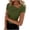 Green, variant on Women's Short Sleeve Shirts Irregular Neck Slim Fitted Casual Tops Summer Fashion Dressy Beach Tops