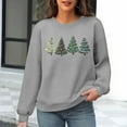 thumbnail image 2 of Waffle Christmas Sweatshirt Womens Christmas Tree Printed Crewneck Sweaters Pullove Loose Casual Shirts Holiday Long Sleeve Tops Xmas Gifts, 2 of 6