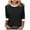 Black, variant on 3/4 Sleeve Shirt for Womens Crewneck Color Block Raglan Casual Trendy Summer Tops S-2XL Blue
