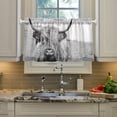 thumbnail image 4 of GZHJMY Highland Cow Half Window Tier Curtains 24 Inch Blackout Thermal Insulating Kitchen Linen Tier Curtains for Kitchen,Bathroom,Cafe, 4 of 7