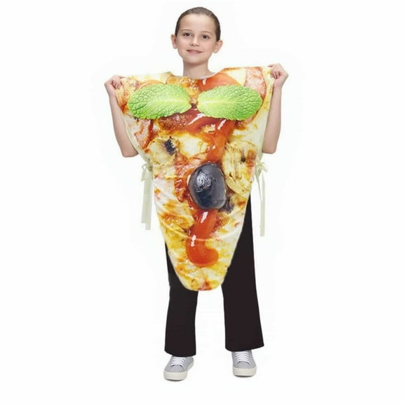 FYEGRE Kids Halloween Party Performance Dress French Fries Burger Cake Pizza Hot Dog Bread Outfit For Children Boys Girls Orange 6-14 Years