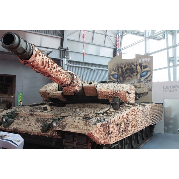 24x36 gallery poster, A Leopard Tank tank 2A4 in Canadian Army configuration including Saab Barracuda thermal armour