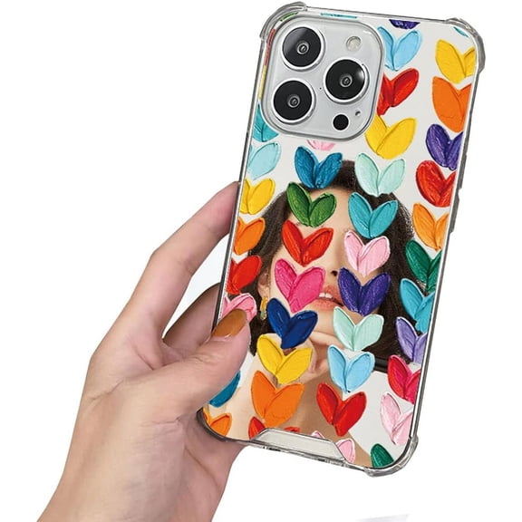 iPhone 14 Pro Max Mirror Case,Flexible Cute Heart Soft Silicone Clear Makeup Mirror Women Girls Shockproof Protect Cover Case for iPhone 14 Pro Max