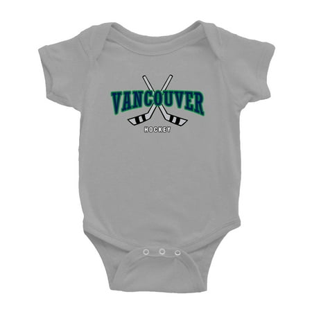 

Cute Vancouver Baby Romper Hockey Fan Baby Jersey Clothes (Gray 0-3 Monthes)