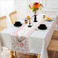 thumbnail image 6 of Easter Table Runner, Pink Buffalo Plaid Bunny Ears Flower Linen Table Runner,Kitchen Decor Dining Table Settings 13x72 Inch, 6 of 6