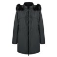 thumbnail image 3 of FALEXO Women's Winter Warm Faux Fur Collar Hooded Long Coat Jacket Parka Outwear Coat, 3 of 7