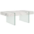 thumbnail image 4 of SAFAVIEH Jacob Contemporary Wood Coffee Table, White/Clear Glass, 4 of 10