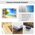 thumbnail image 5 of ZHONGYUTONG Window Wall Art and Pictures Beach Seascape Canvas Wall Decor Tropical Palm Tree Print Nature Coastal Artwork Seaside Bathroom Decor Framed (28.00" x 42.00"), 5 of 5