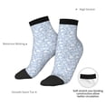 thumbnail image 6 of Pofeuu Gray White Floral Print 30cm Socks, Adult Running Hiking Socks for Youth and Adult, 6 of 7