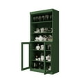 thumbnail image 3 of Palace Imports 100% Solid Wood 32" Pantry Cabinet with Clear Glass Doors and Adjustable Shelves, Green, 3 of 6
