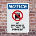 thumbnail image 4 of (2 Pack) No Backpacks Allowed OSHA Notice Sign 10 Inch X 14 Inch Indoor / Outdoor Rust-Free Aluminum Metal Signs for Workplace, Workshop, and Construction Site, Made in the USA, 4 of 8