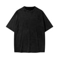 thumbnail image 2 of Acaics Boys Short Sleeve T-Shirt, Kids Oversized Crew Neck Vintage Washed Soft Solid Color Casual Top, Fashion Street Outfit for Summer Daily Wear, 2 of 8