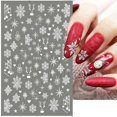 thumbnail image 3 of Calcomanías 3D de copos de nieve para decoración de uñas, diseños navideños blancos, pegatinas autoadhesivas, láminas de Gel de invierno para Año Nuevo, decoraciones LAF895, 3 of 4
