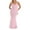 Pink, variant on Fortune Women Backless Long Dress Solid Color Cowl Neck Spaghetti Strap Slim Evening Party Dress