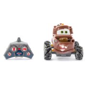 Disney Store Official Tow Mater Light-Up Remote Control Car - Tow Mater RC Car with Monster Truck Wheels, 2.4GHz Radio Controlled RC Toy with 360° Spin & Light-Up Smoke Effect