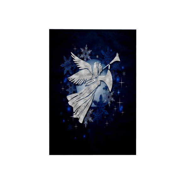3dRose, Watercolor Herald Angel on Blue with Stars and Christmas Snowflakes, 15x22 Hand Towel