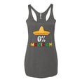 thumbnail image 2 of Wild Bobby 0% Mexican Sombrero Cinco De Mayo Women Tri-Blend Racerback Tank Top, 2 of 6