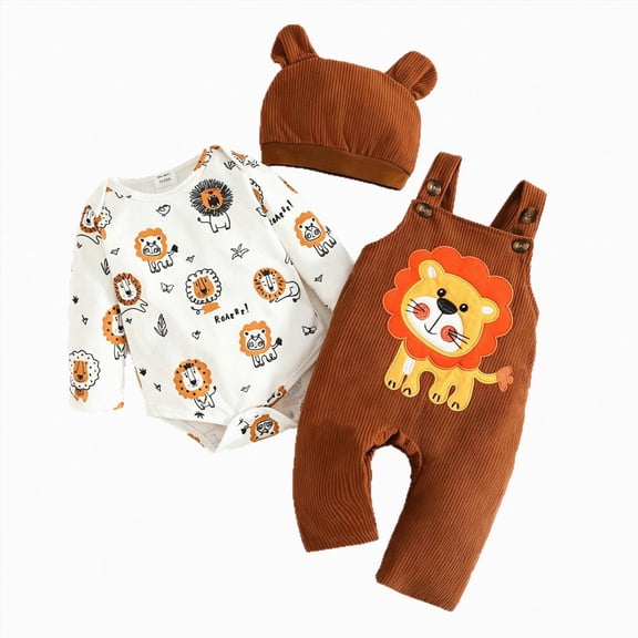 mgoYE Baby Hospital Outfit Baby Boy Clothes Preemie Infant Boy Bear Outfits Jumpsuit Bodysuit Letter Print Romper Size 3-6 Months