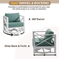 thumbnail image 2 of 3 Piece Outdoor Swivel Rocker Chair Set, 360° Swivel Rocking Patio Chairs with Side Table, Aluminum Frame, 5.2" Thick Cushions, 380 lbs Capacity for Porch, Deck, Backyard, Balcony, 2 of 9