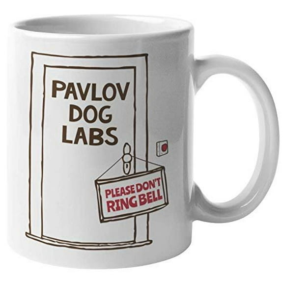 Pavlov Dog Labs. Please Don't Ring Bell. Funny Psychology Coffee & Tea Gift Mug For Students, Psychologists, Psychiatrists, Medical Practitioners, Doctors, Guidance Counselors, Women And Men (11oz)