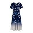 thumbnail image 3 of Fankiway Robe Longue Ample à Manches Courtes avec Poche et Col Rond Imprimé pour Femmes Rondes Robes de Printemps pour Femmes 5887, 3 of 4