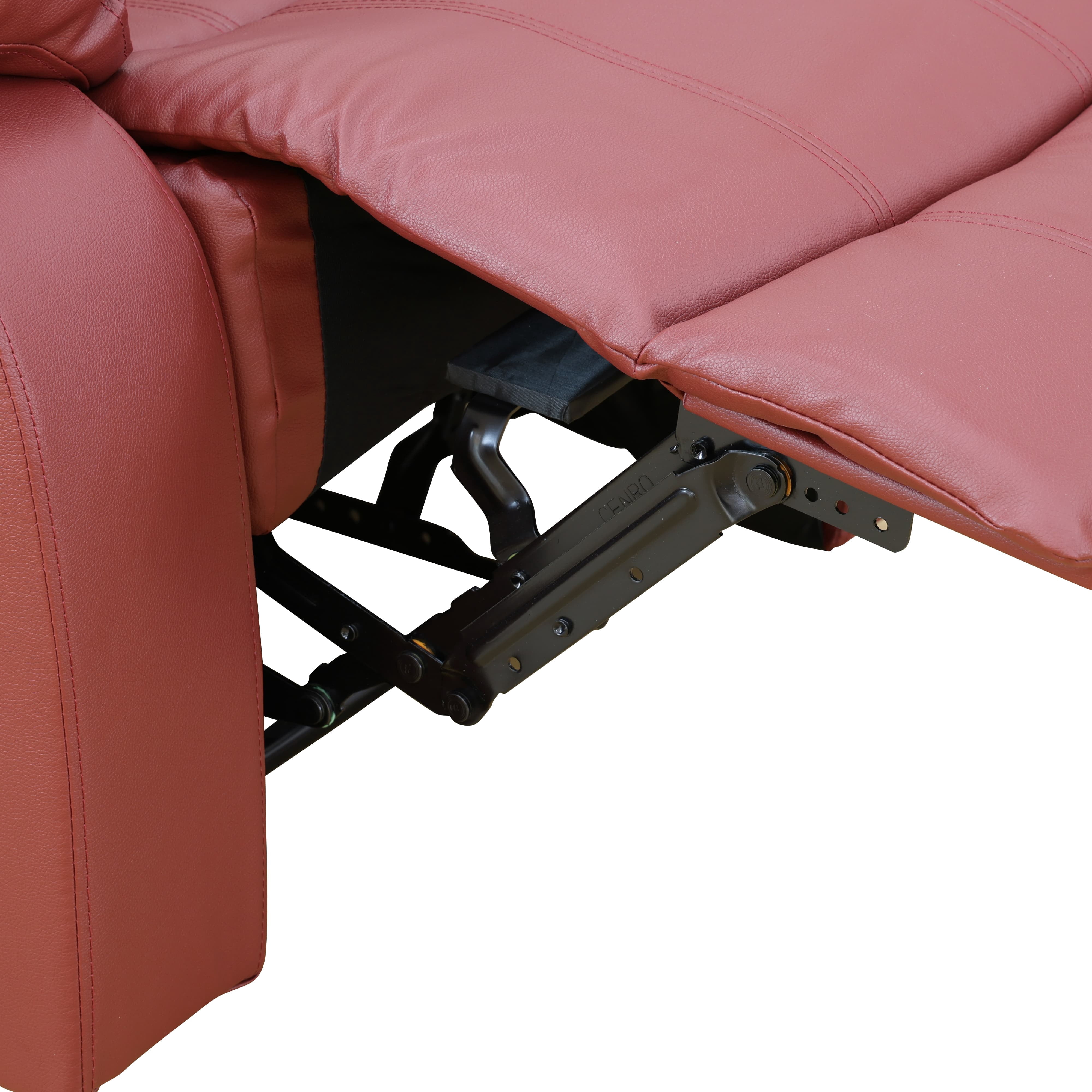 MAYEERTY Power Recliner Chair, Electric Leather Reclining Chair with Adjustable Backrest for Living Room, Red