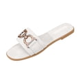 thumbnail image 5 of Eltusu Women Flat Slide Sandals, No Slip Casual PU Open Toe Summer Shoes Beige Size 8.5, 5 of 6