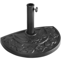 Wubio 20" Outdoor Patio Half Round Umbrella Base Stand Black W/ 9Ft Half Round Umbrella