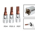 thumbnail image 2 of Fd Slotted Screwdriver Bits 1/4 Inch Drive Socket Head Hand Tools Fd4 Fd5.5 Fd7, 2 of 7