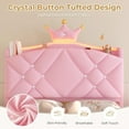 thumbnail image 4 of Princess Pink Bed Frame Twin with LED Lights & Charging Station, Velvet Platform Upholstered Bed for Teen Bedroom Pink Furniture, 4 of 9