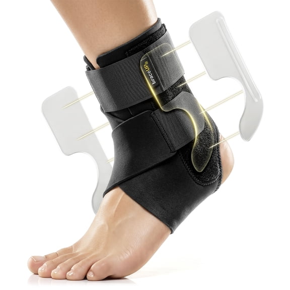 BraceUP Ankle Support Brace for Men and Women – Stabilizer for Sprains, Foot Pain, and Tendonitis Relief