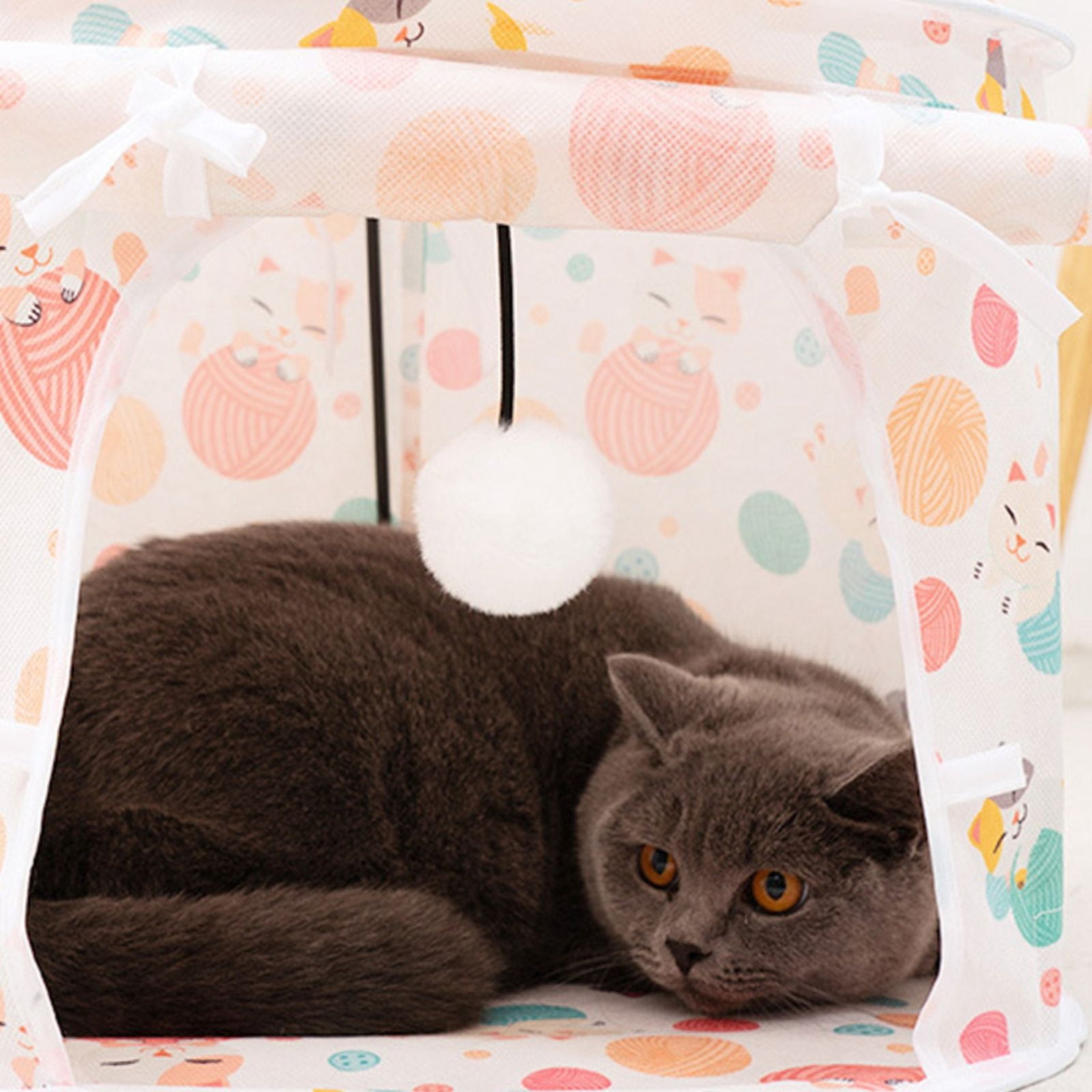 Yiran Lucky Cat Patchwork Tunnel Tent, Pet Toy, 1Pc, Self-Happy Play