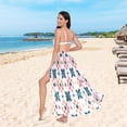 thumbnail image 6 of FORMRS Womens Long Sarong Beach Wrap Semi-Sheer Bikini Skirt Bathing Swimsuit Cover Up, Flowers Geometric Pattern, 6 of 7