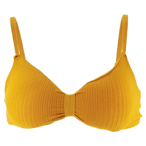 NIYANGLE 1 Pc Wireless Bras For Women Cotton Yellow Breathable Wire-free Adjustable Shoulder Strap 11x9.8x0.8in