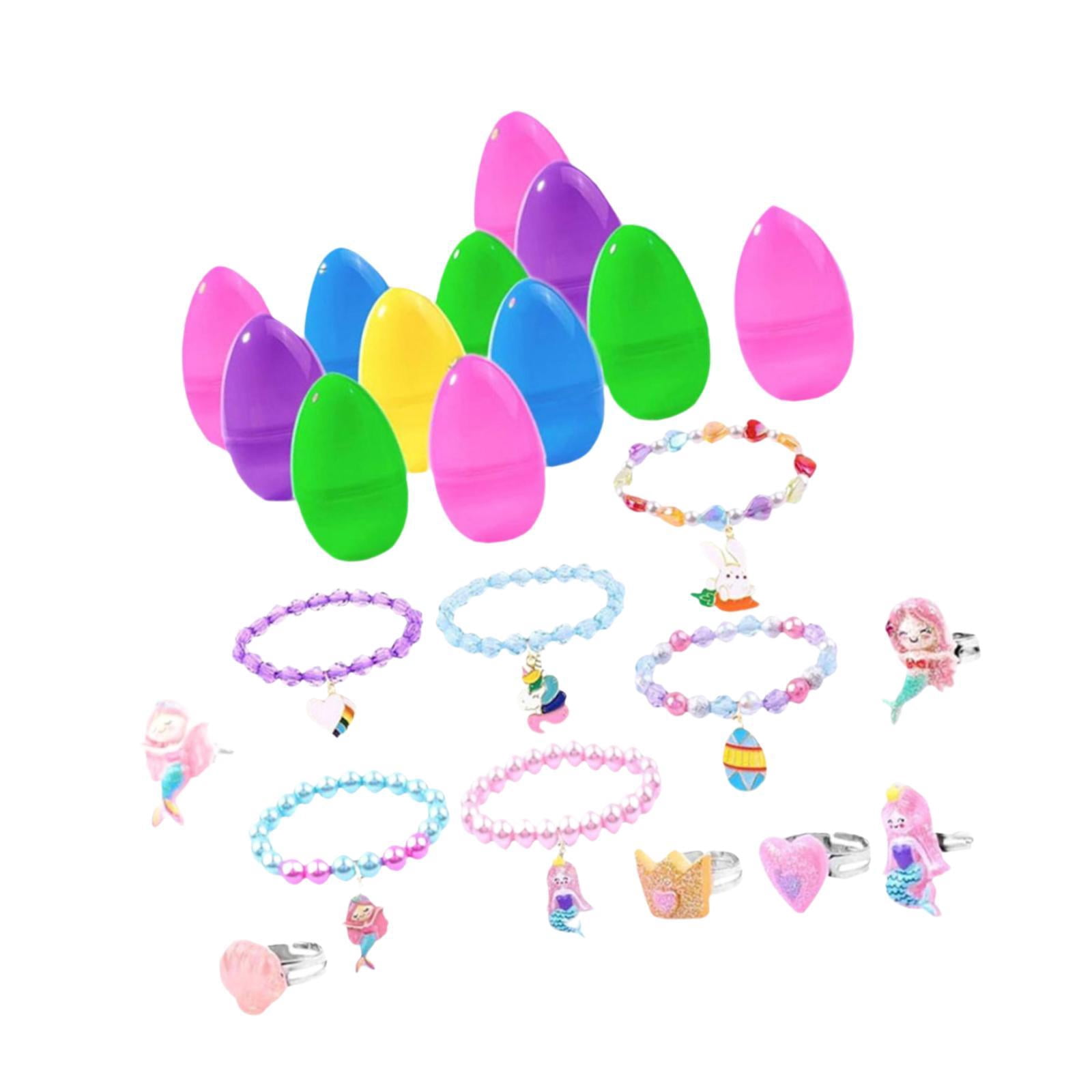 Sharprepublic Easter Basket Stuffers Prefilled Easter Eggs Colorful Decor Gifts Toys Funny Fun 6 Rings 6 Bracelets