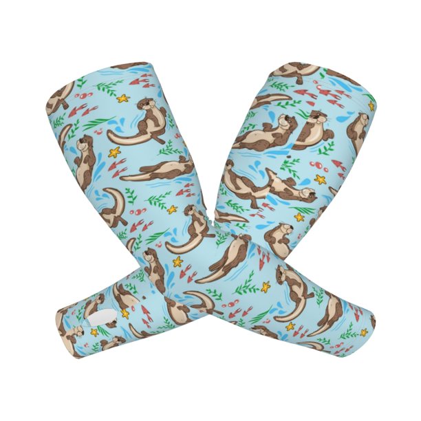 Balery Cute Otters Mangas Refrescantes para Brazos para Hombre y Mujer – Transpirables y Absorbentes de Humedad para Mujeres, Hombres y Niños
