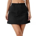 thumbnail image 3 of XUNKUSGA Skorts for Woman Comfortable High Elastic Waist Womens Skorts Casual Going Out Skirt with Built-In Shorts Solid Color Loose A-Line Mini Skirt,Black,2XL, 3 of 7
