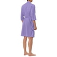 thumbnail image 3 of INSPIRE CHIC Men's Waffle Spa Robe Solid Color Sleepwear Long Sleeves Bathrobe XS Purple, 3 of 5