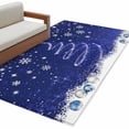 thumbnail image 2 of Rectangle Area Rugs 3 x 5 Ft, Navy Blue Christmas Non-Slip Residential Carpet, Xmas Tree Snowflake Winter Abstract Indoor Crawling Mats Runner Rugs for Living Room/Dining Room/Bedroom, 2 of 8