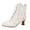 White, variant on Women's Lace Up Boots Vintage Ankle Mid Heel Almond Toe Victorian Retro