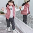 thumbnail image 4 of Toddler Boys Girls Sleeveless Collar Down Vest Fall Winter Solid Color Button Stripe Jacket, 4 of 5