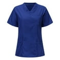 thumbnail image 4 of Unisex V-Neck Short Sleeve Scrub Blouse Top - Solid Color, Polyester, Casual/Fashion Style - with Pocket, for Casual/Party/Photograph - XS-XXXL Sizes, 4 of 7